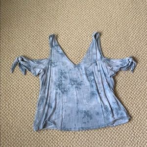 Blue-grey tie dye blouse